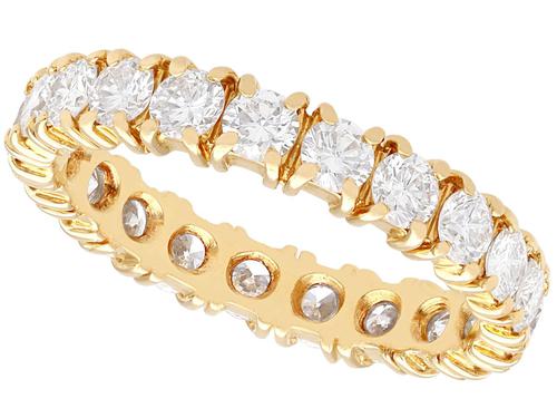 1.95ct Diamond & 18ct Yellow Gold Full Eternity Ring - Vintage French c.1980 (1 of 9) 1.95ct Diamond & 18ct Yellow Gold Full Eternity Ring - Vintage French c.1980 (1 of 9)