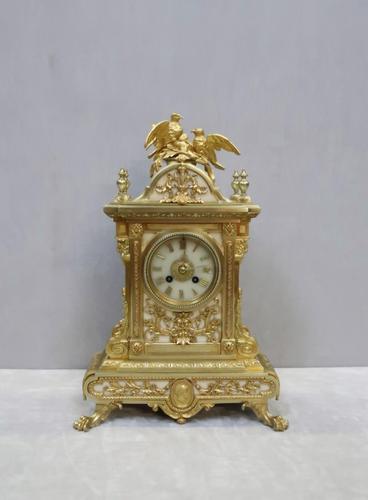French Napoleon III Bronze Gilt Mantel Clock by Japy Freres (1 of 10) French Napoleon III Bronze Gilt Mantel Clock by Japy Freres (1 of 10)