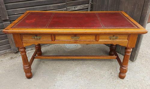 Victorian Mahogany 3 Drawer Desk by S J Waring & Sons Liverpool (1 of 6)