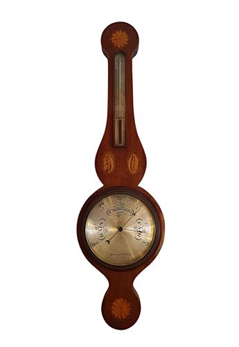 Gorgeous Edwardian Inlaid Barometer by George Odell (1 of 6)