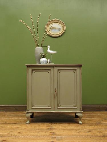 Small Antique Grey Painted Cabinet, Shabby Chic (1 of 8)