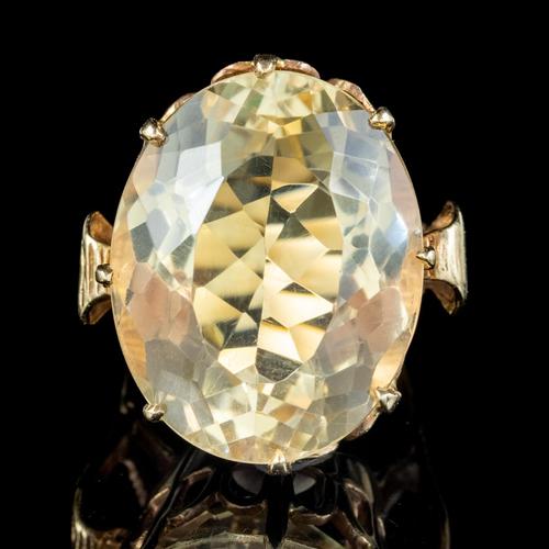 Vintage Citrine Cocktail Ring 9ct Gold Large 35ct Citrine Dated 1974 (1 of 6) Vintage Citrine Cocktail Ring 9ct Gold Large 35ct Citrine Dated 1974 (1 of 6)