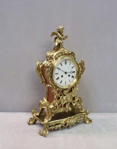 French Rococo Style Brass & Gilt Mantel Clock by Japy Freres (1 of 10) French Rococo Style Brass & Gilt Mantel Clock by Japy Freres (1 of 10)