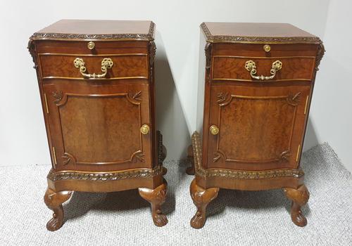 Top Quality Burr Walnut Bedside Lamp Cabinets (1 of 16)