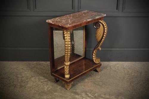 Late Regency Rosewood & Gilt Marble Top Console Table (1 of 15) Late Regency Rosewood & Gilt Marble Top Console Table (1 of 15)