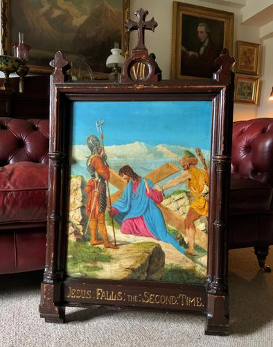 Lovely 19th Century Religious Old Master Christ & Cross Oil Painting - Set 14 Available (1 of 19) Lovely 19th Century Religious Old Master Christ & Cross Oil Painting - Set 14 Available (1 of 19)