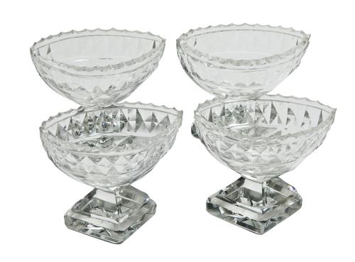 A Set of Pretty Cut Glass Salts (1 of 4) A Set of Pretty Cut Glass Salts (1 of 4)