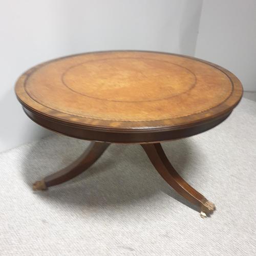 Brass Inlaid Mahogany Coffee Table (1 of 8)