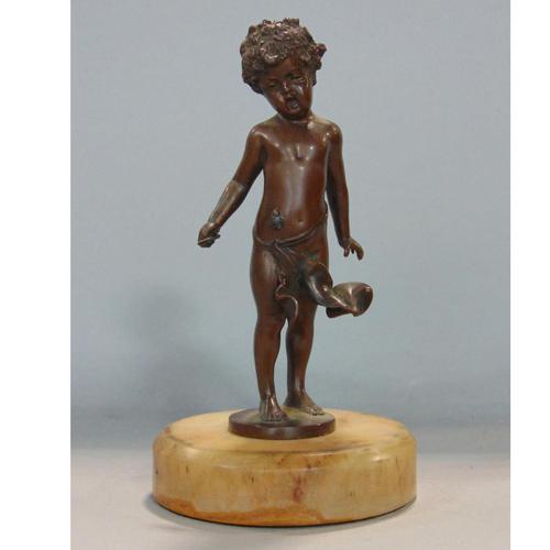 Fine & Very Charming Bronze Sculpture of Child & Fly 19th Century (1 of 6)