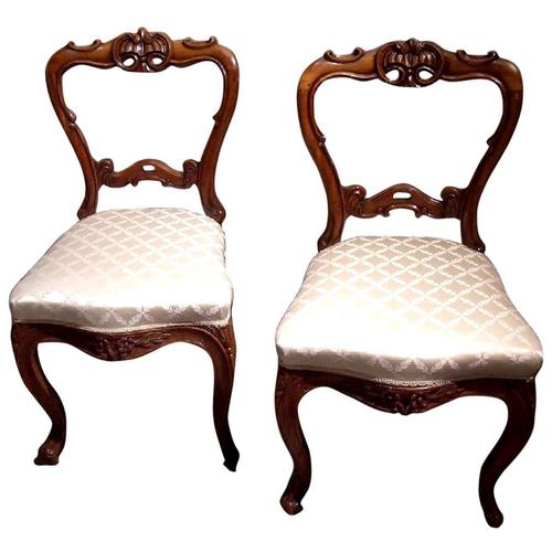 Pair of 19th Century Carved Satinwood Balloon Back Chairs (1 of 9) Pair of 19th Century Carved Satinwood Balloon Back Chairs (1 of 9)