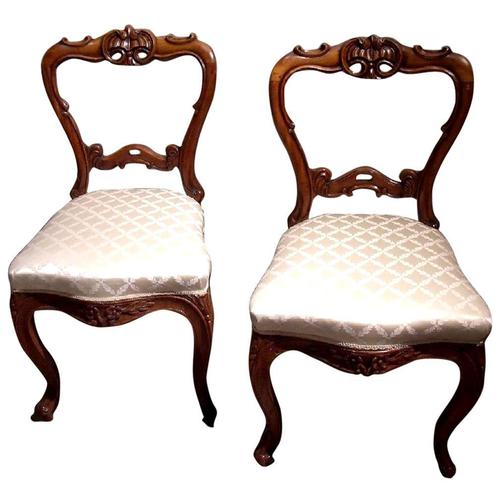 Pair of 19th Century Carved Satinwood Balloon Back Chairs (1 of 9)