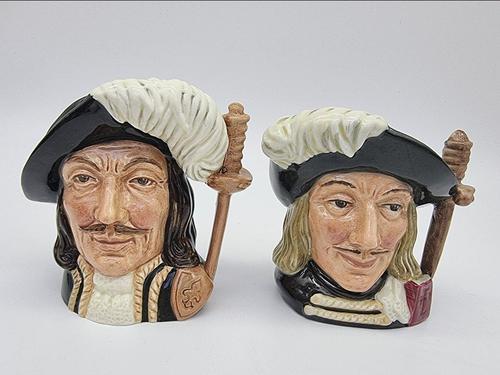 A Pair of Small Royal Doulton Musketeer Toby Jugs (1 of 9)