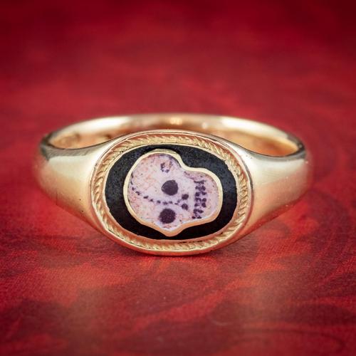 Antique Edwardian Memento Mori Skull Signet Ring 18ct Gold Dated 1902 (1 of 8) Antique Edwardian Memento Mori Skull Signet Ring 18ct Gold Dated 1902 (1 of 8)