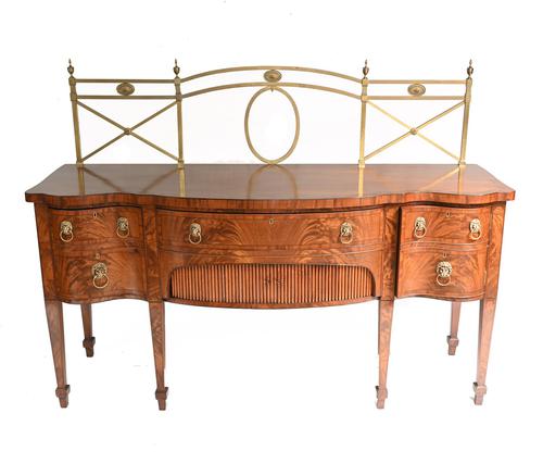 Georgian Style Sideboard Mahogany Server Brass Gallery c.1880 (1 of 15)