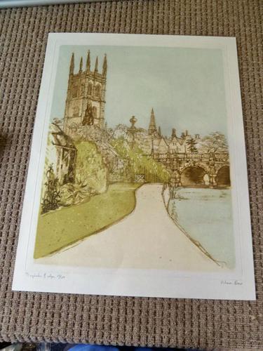 Richard Beer L/E Etching "Magdalene Bridge, Oxford" (1 of 6) Richard Beer L/E Etching "Magdalene Bridge, Oxford" (1 of 6)