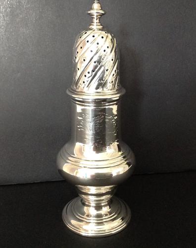 Substantial Antique George II Silver Caster - Wood  1752 (1 of 7)