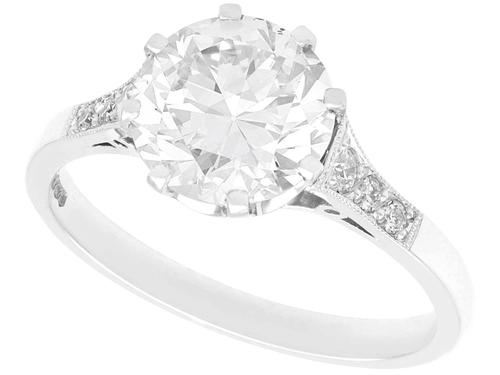 2.38ct Diamond & Platinum Solitaire Ring - Antique and Contemporary (1 of 9) 2.38ct Diamond & Platinum Solitaire Ring - Antique and Contemporary (1 of 9)