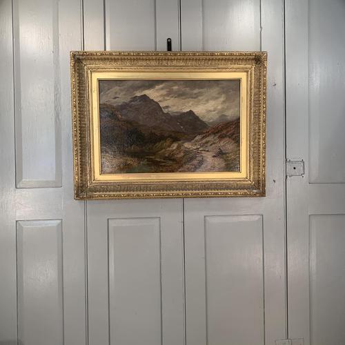 Antique Victorian Scottish landscape oil painting with shepherd and flock of sheep (1 of 10) Antique Victorian Scottish landscape oil painting with shepherd and flock of sheep (1 of 10)
