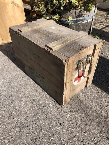 Vintage Wooden Crate Box with Red Cross Logo (1 of 10)