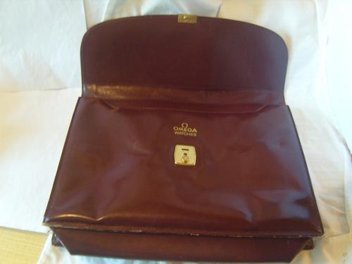 Vintage Omega Watches Official Document Wallet 1970s Large Burgundy Leatherette (1 of 6)