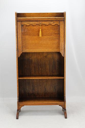 Slim Edwardian Oak Hall Bureau (1 of 13)