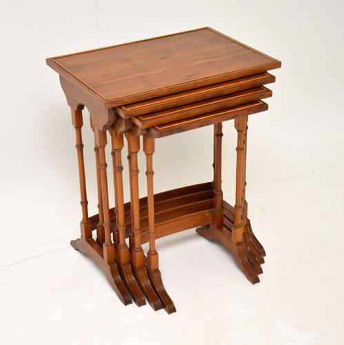Antique Yew Wood Nest of 4 Tables (1 of 9) Antique Yew Wood Nest of 4 Tables (1 of 9)