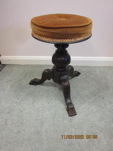 Victorian Upholstered Adjustable Piano Stool (1 of 5)