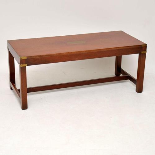 Military Campaign  Mahogany & Brass Coffee Table (1 of 8)