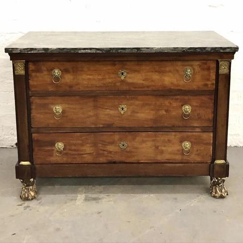 Lions paw French Empire marble top chest of drawers (1 of 10) Lions paw French Empire marble top chest of drawers (1 of 10)