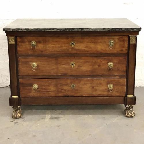 Lions paw French Empire marble top chest of drawers (1 of 10)