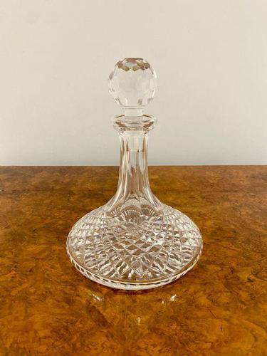 Antique Edwardian Quality Cut Glass Ships Decanter (1 of 4)