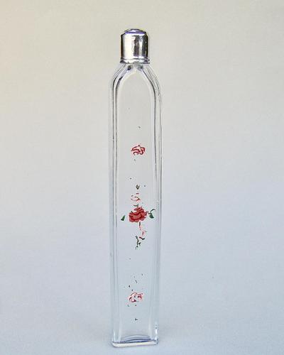 Unusual Georgian Silver & Enamelled Glass Scent Bottle c.1780 (1 of 4)