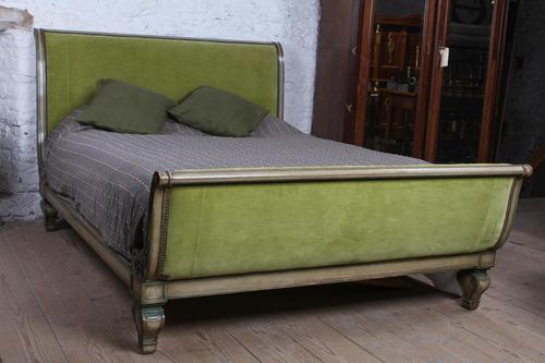 Fabulous Early French Upholstered Sleigh Bed (1 of 8)