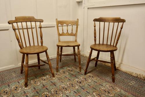 Collection of 3 Stripped Beech & Elm Country Windsor Chairs (1 of 12)