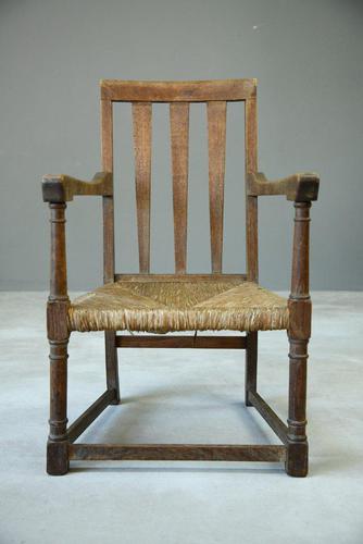 Arts & Crafts Oak & Rush Chair (1 of 8)