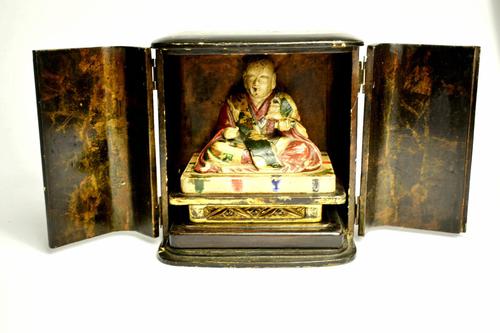 Travelers 19th Century Japanese Buddha/ deity in black lacquered case (1 of 10) Travelers 19th Century Japanese Buddha/ deity in black lacquered case (1 of 10)