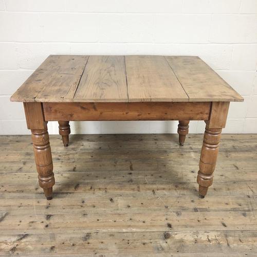 Antique Pine Farmhouse Kitchen Table with Oak Top (1 of 9)