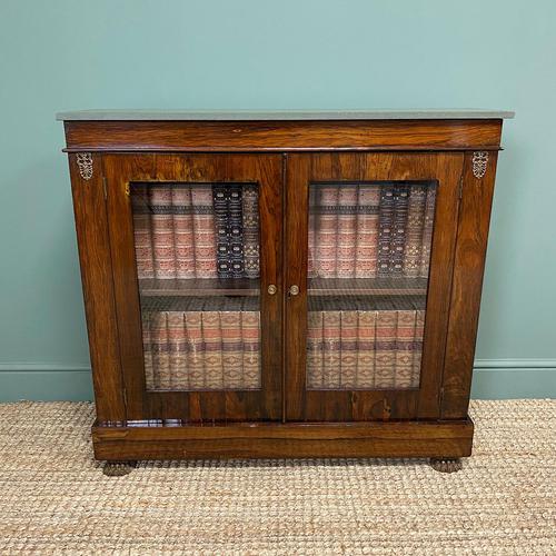 Quality Victorian Rosewood Antique Glazed Display Cabinet / Bookcase (1 of 9)