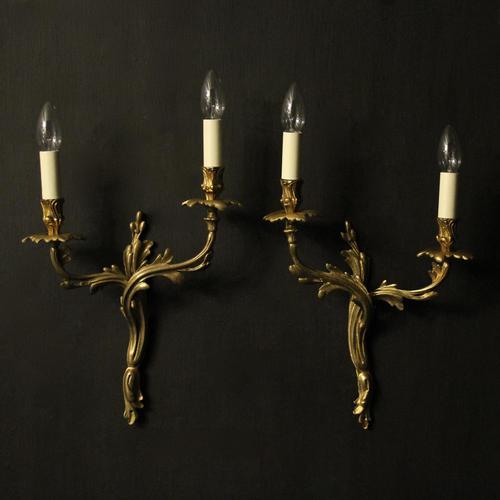 French Pair of Bronze Antique Wall Sconces (1 of 10) French Pair of Bronze Antique Wall Sconces (1 of 10)