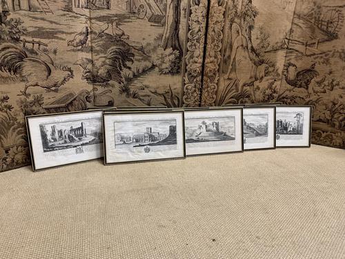 Set of 9 Framed Prints of Historic Castles & Abbeys (1 of 10)