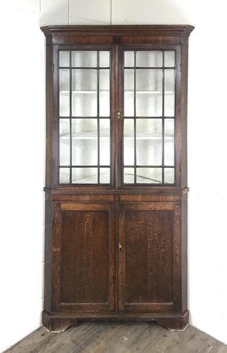 19th Century Antique Oak Glazed Corner Cupboard (1 of 10) 19th Century Antique Oak Glazed Corner Cupboard (1 of 10)