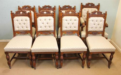 Antique Victorian Set of Eight Oak Dining Chairs (1 of 16) Antique Victorian Set of Eight Oak Dining Chairs (1 of 16)