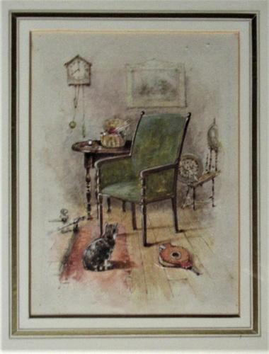 Fine antique watercolour, manner of George Goodwin Kilburne, c1900, framed (1 of 7) Fine antique watercolour, manner of George Goodwin Kilburne, c1900, framed (1 of 7)