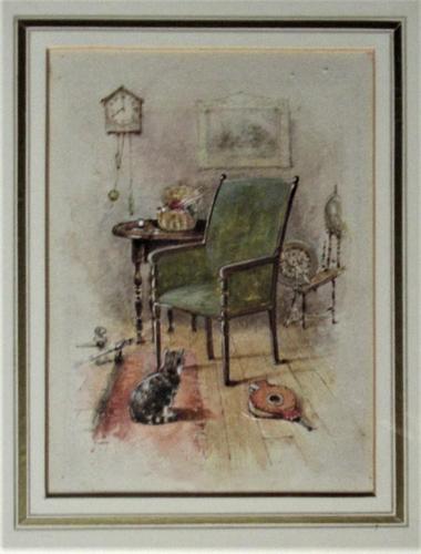 Fine antique watercolour, manner of George Goodwin Kilburne, c1900, framed (1 of 7)