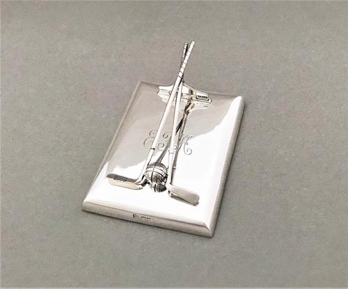 Superb Silver Golfing Interest Desk Clip / Paperweight (1 of 6) Superb Silver Golfing Interest Desk Clip / Paperweight (1 of 6)
