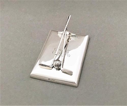 Superb Silver Golfing Interest Desk Clip / Paperweight (1 of 6)