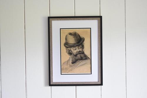 19th Century Charcoal Drawing Bearded Gent (1 of 10)