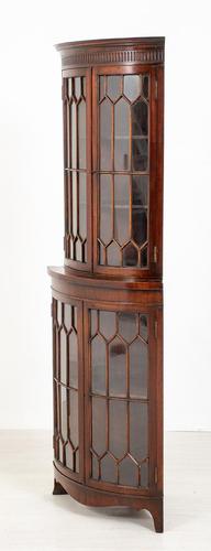 Bow Fronted Double Mahogany Corner Cabinet (1 of 6)