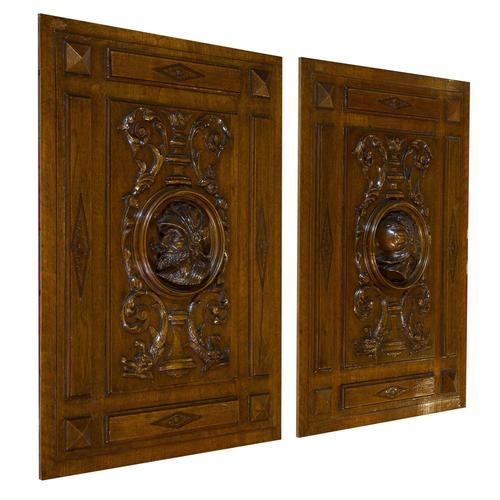 Pair Of Continental 19thc Carved Panels (1 of 6) Pair Of Continental 19thc Carved Panels (1 of 6)