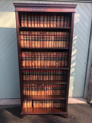 Tall English Mahogany Open Library Bookcase (1 of 10)